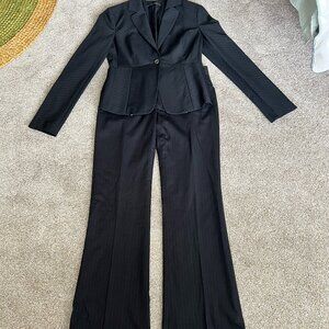Elie Tahari Black Pinstripe Suit Set Pants and Blazer